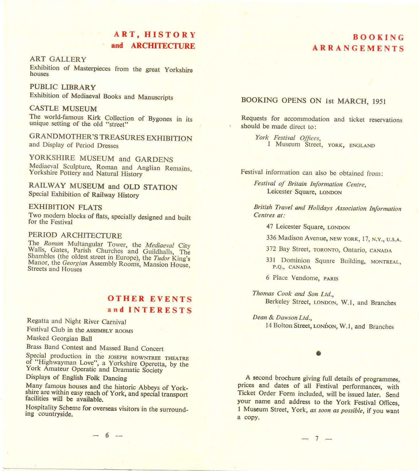 Festival leaflet 1950
